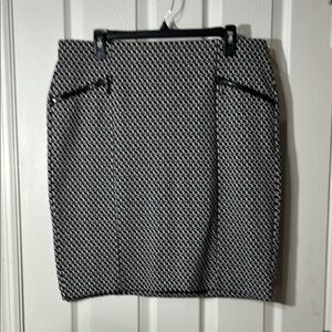 Alfani Black and White Houndstooth Knit Pencil Skirt women’s size14